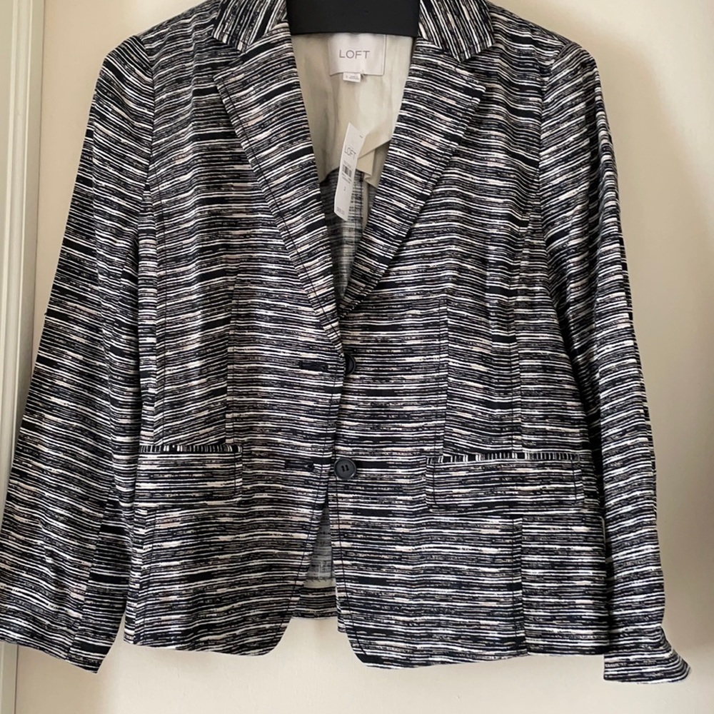 Loft striped blazer, size 2, NWT
